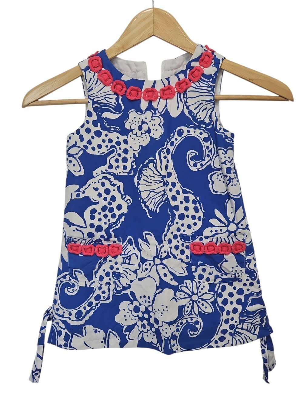 Lilly Pulitzer Little Lilly Toddler Shift Dress Deep Sea Blue Quahog Chowdah 3T